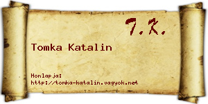 Tomka Katalin névjegykártya